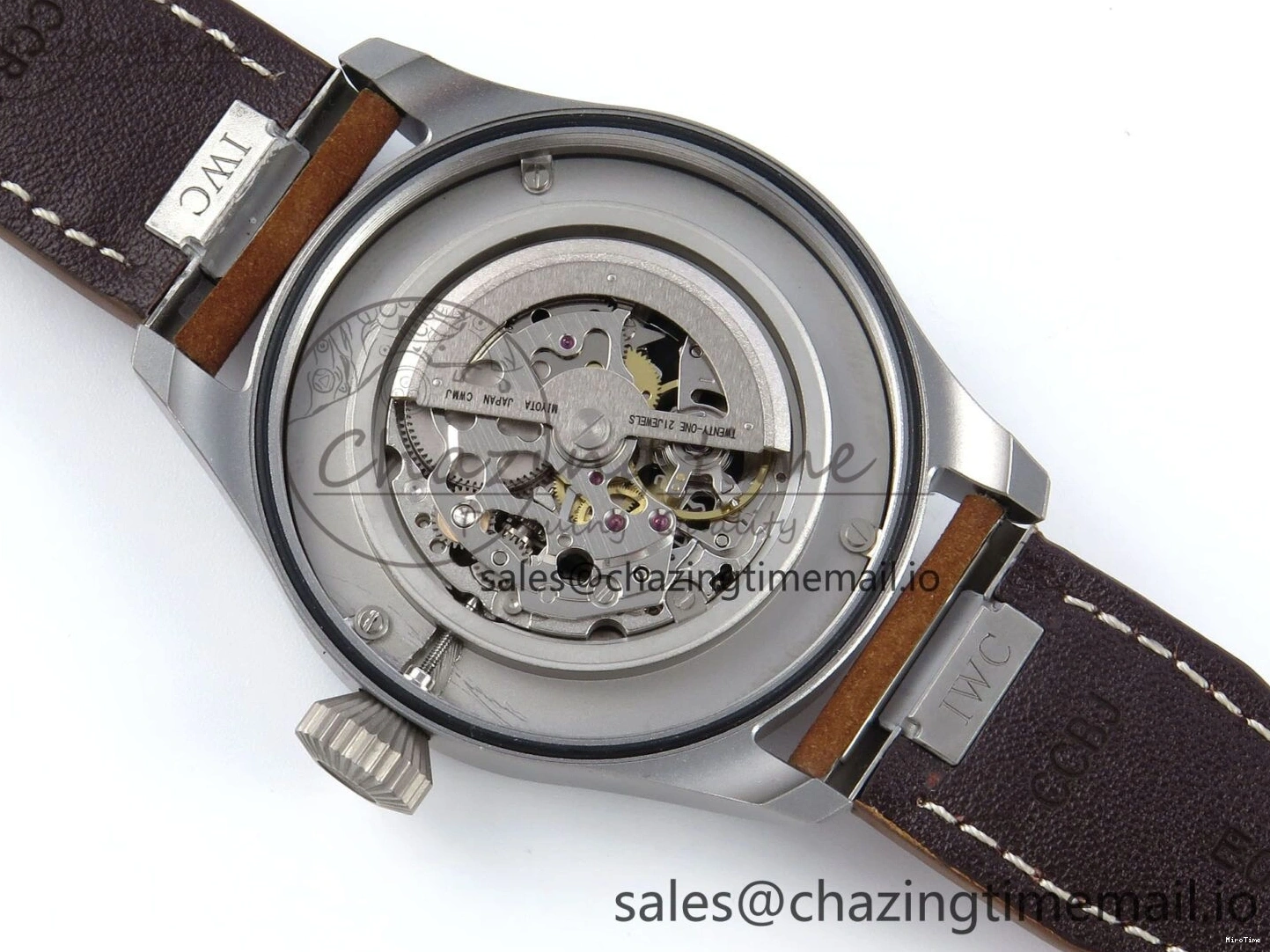 MIROTIME 0130 Big Pilot IW329701 M+F 1:1 Best Edition Black Dial on Brown Leather Strap MY RelaxedFit 7005
